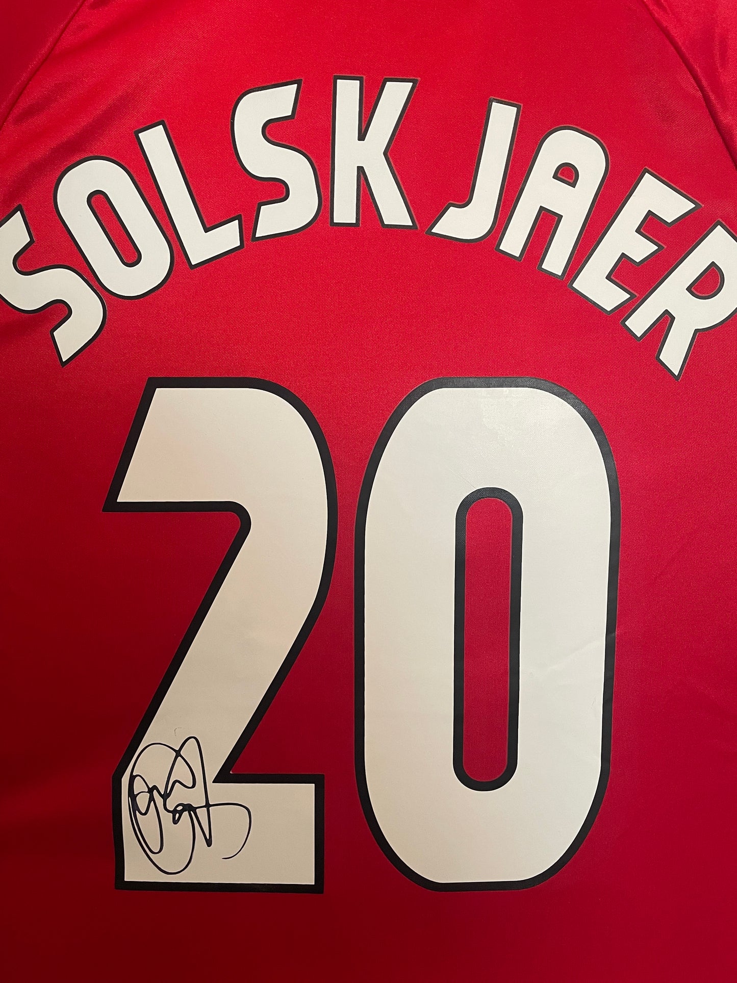 Ole Gunnar Solskjaer Signed Manchester United 1999 Framed Home Shirt with COA