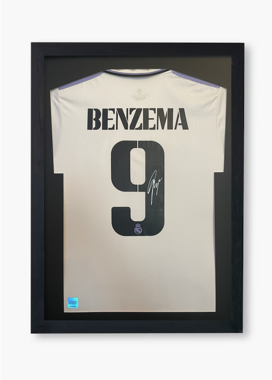 Karim Benzema Signed Real Madrid 2022/23 Framed Home Shirt with COA
