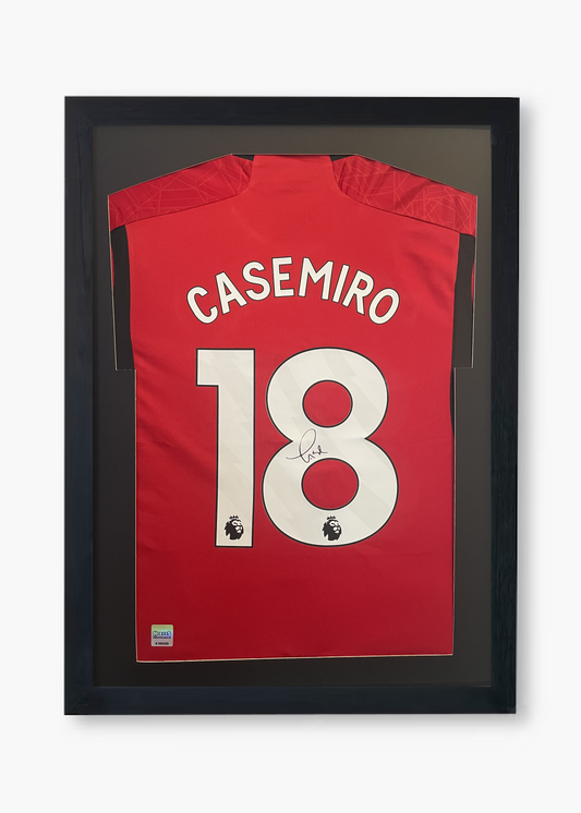Casemiro Signed Manchester United 2023/24 Framed Home Shirt with COA.