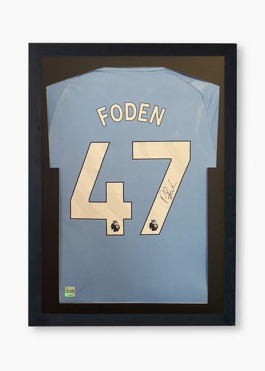 Phil Foden Signed Manchester City 2023/24 Framed Home Shirt with COA