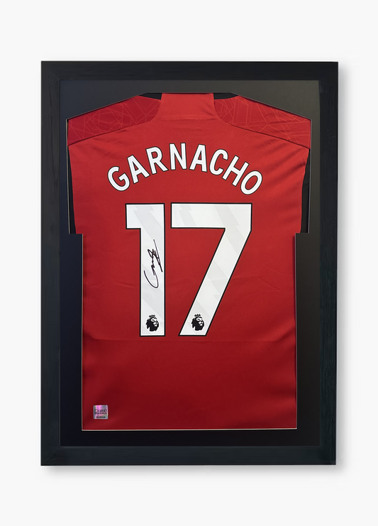 Alejandro Garnacho Signed Manchester United 2023/24 Framed Home Shirt with COA