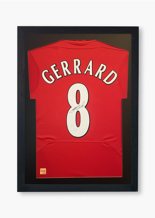 Steven Gerrard Signed Liverpool 2004/05 Framed Home Shirt with COA