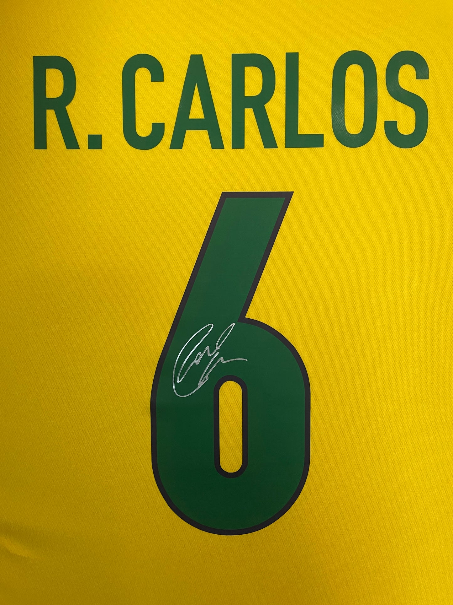 Roberto Carlos Brazil 1998 Signed Framed World Cup Home Shirt with COA