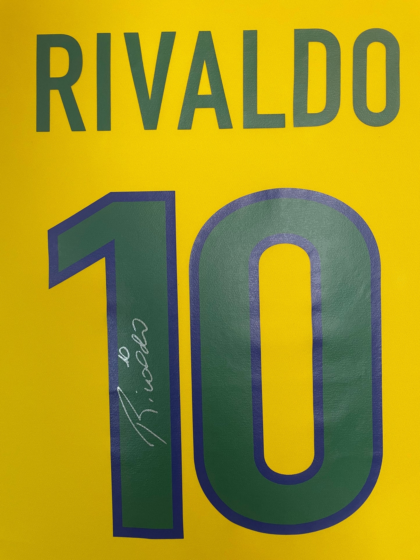 Rivaldo Brazil 1998 Signed Framed World Cup Home Shirt with COA