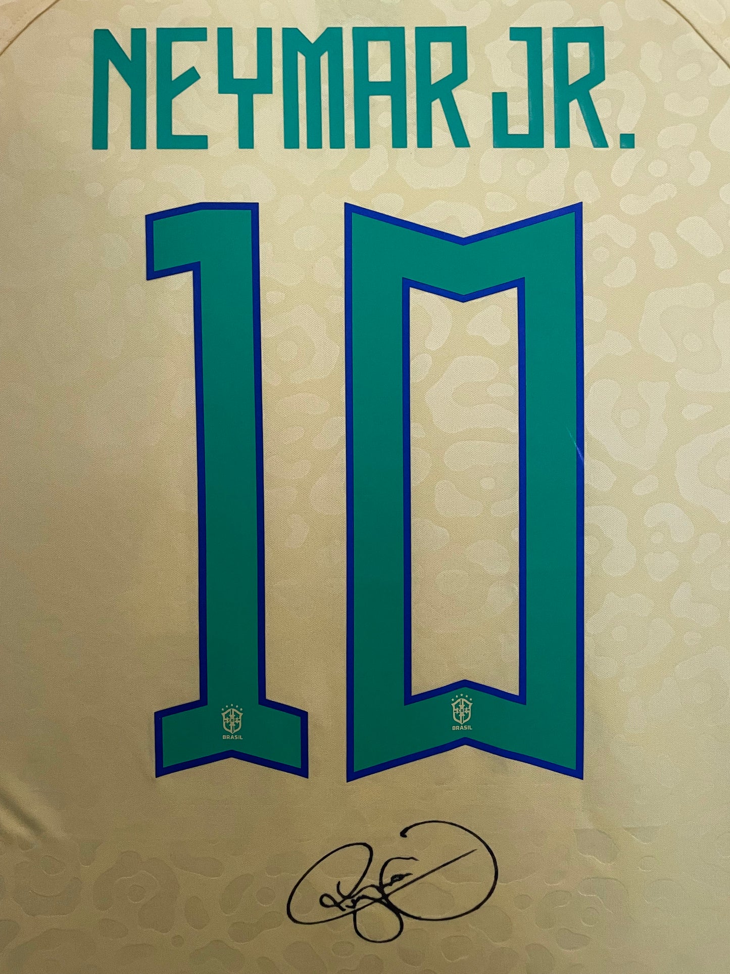 Neymar Jr Signed Brazil 2022/23 Framed World Cup Home Shirt with COA