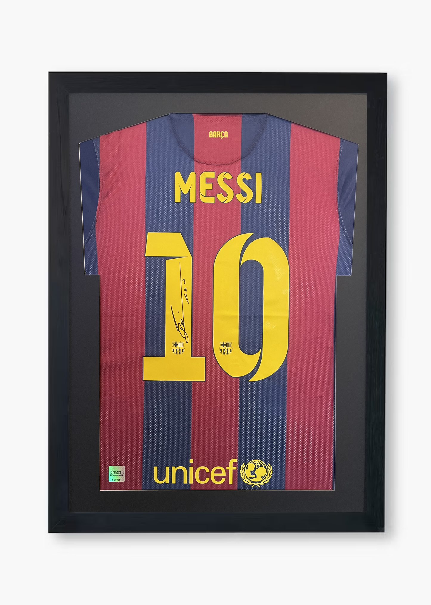 Lionel Messi Signed Barcelona 2014/15 Framed Home Shirt with COA