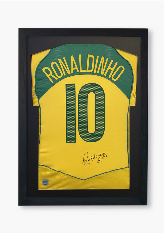 Ronaldinho Brazil 2004/06 Signed Framed World Cup Home Shirt with COA