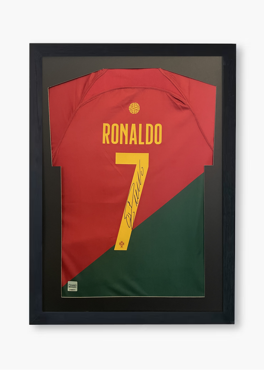 Cristiano Ronaldo Signed Portugal 2022/23 Framed World Cup Home Shirt with COA