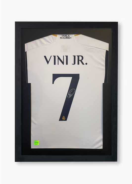 Vini Jr Vinicius Jr Signed Real Madrid 2023/24 Framed Home Shirt with COA