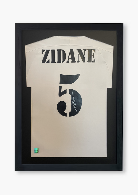 Zinedine Zidane Signed Real Madrid 2002/03 Framed Home Shirt with COA